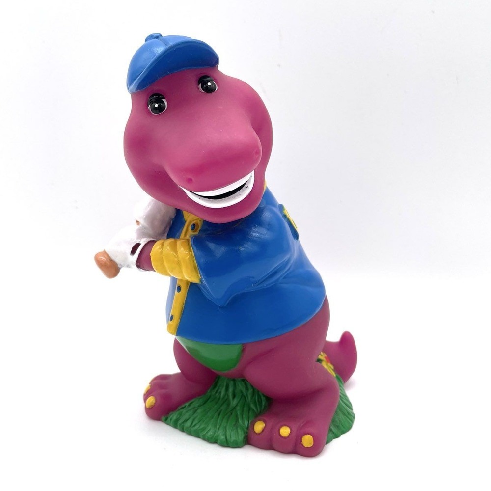 Barney The Dinosaur Baseball Figurine 1992 The Lyons Group Vinyl 6.5 Inch